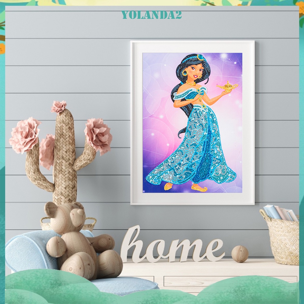 Bộ tranh đính đá 5D tự làm hình công chúa dễ thương