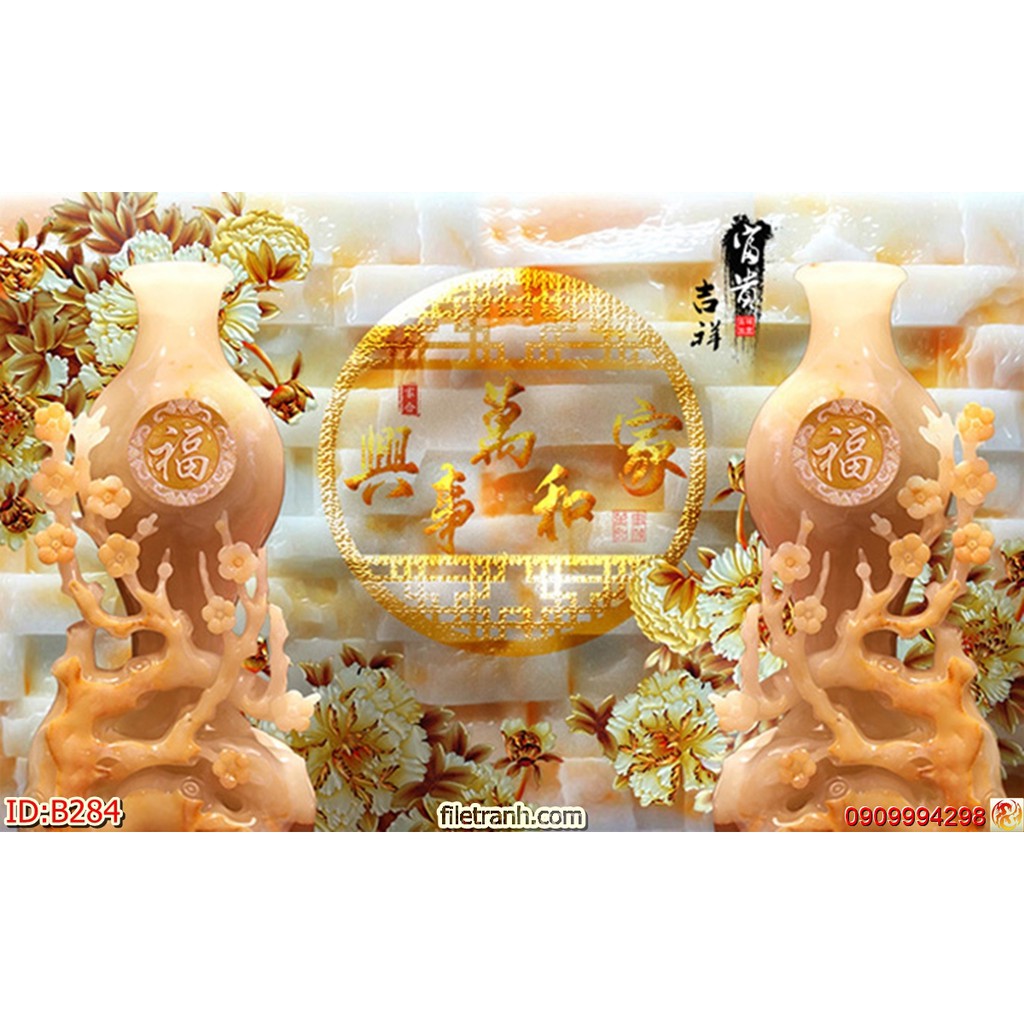 TRANH DÁN TƯỜNG 3D BÌNH HOA, LO HOA NHIỀU MẪU