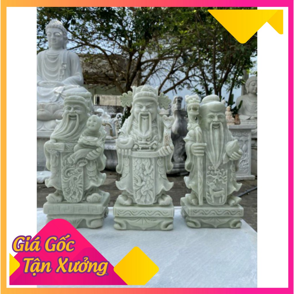 Bộ Tam Đa Phúc Lộc Thọ cao 20cm, Đá Tự nhiên Siêu Thị Phong Thủy 9999