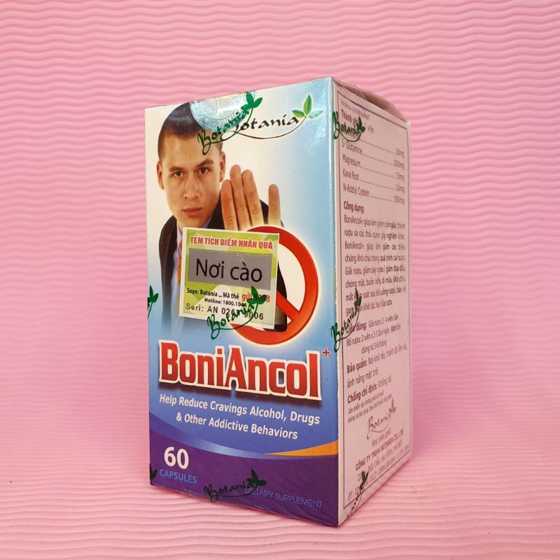Viên uống hỗ trợ cai rượu BONIANCOL- Nhập khẩu từ Canada - Lọ 60 viên