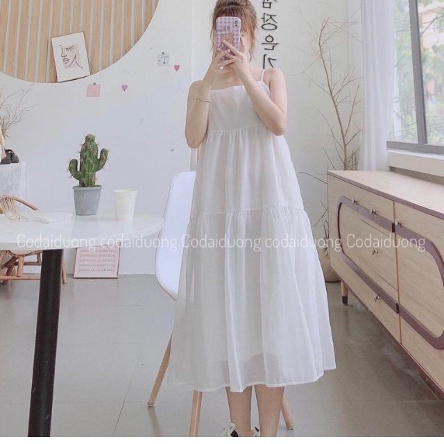 Váy 2S Bánh Bèo Trắng, Đầm Maxi Công Chúa Dáng Dài Xuông Babydoll | BigBuy360 - bigbuy360.vn