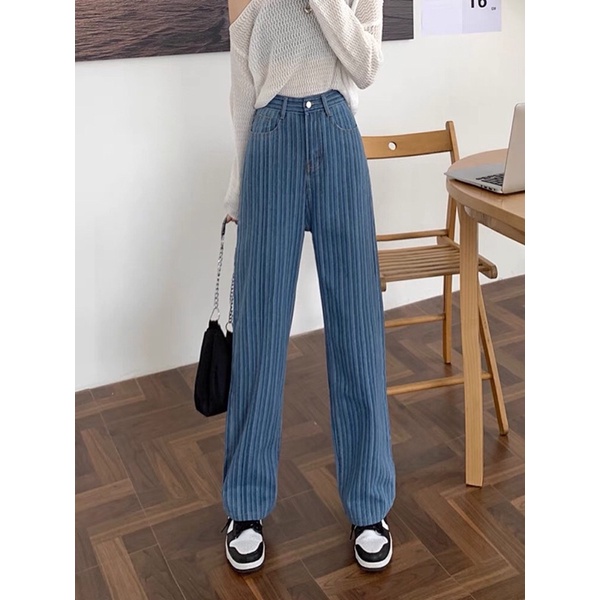 QUẦN JEANS SỌC HACK CHÂN