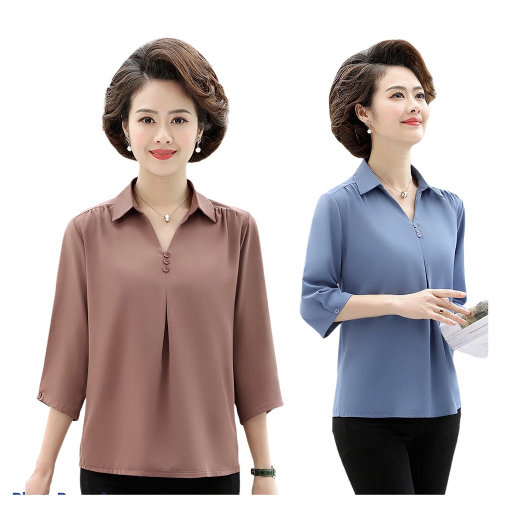 áo kiểu cao cấp tay lửng ngừoi lớn tuổi (thời trang trung niên Lolita xinh) BT30-1220