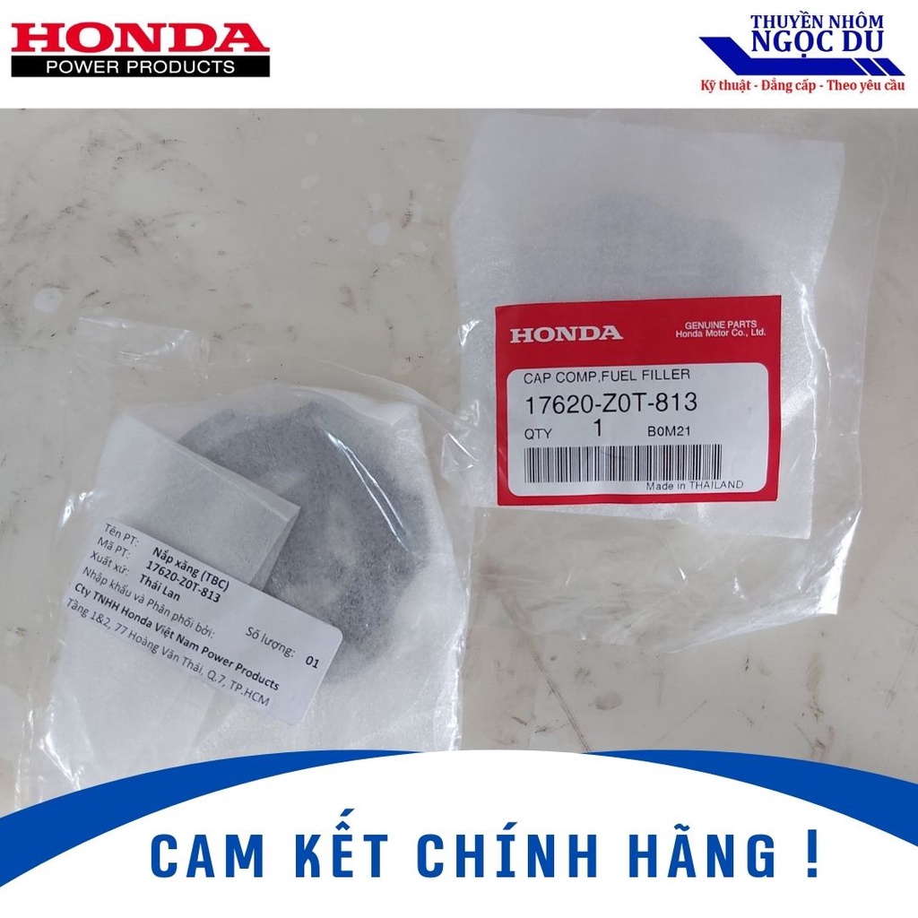 Nắp Xăng Honda 17620-Z0T-813, Dùng Cho Động Cơ Xăng Honda GX160, GX200 GX270, GX390, Công Suất 5,5hp đến 13hp