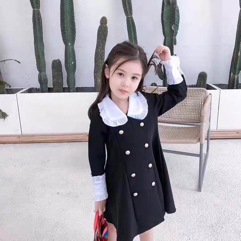 Xả Váy dải cúc dáng dài cho bé gái