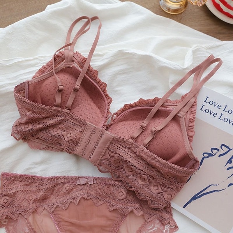 Áo Lót Nâng Ngực Không Gọng Phối Ren Phong Cách Quyến Rũ