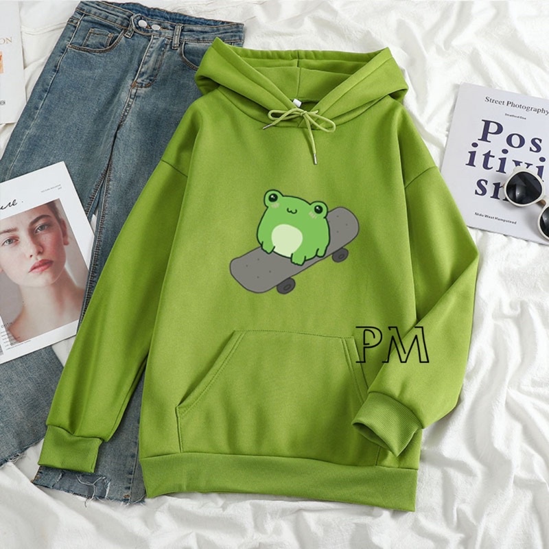 Áo hoodie ếch xanh trượt ván PM13