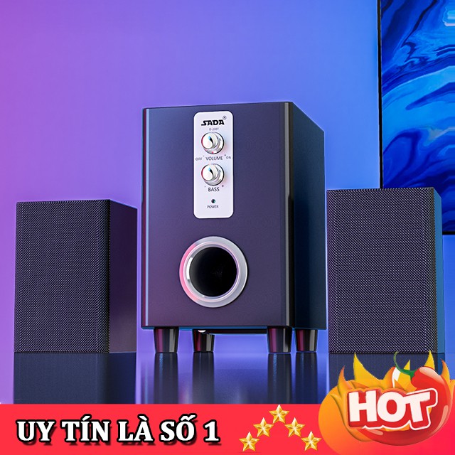 [RẺ NHẤT SHOPEE] Bộ 3 Loa Vi Tính Bluetooth - Loa Tivi Vỏ Gỗ SADA D-200T, Âm Thanh Siêu Trầm Sống Động