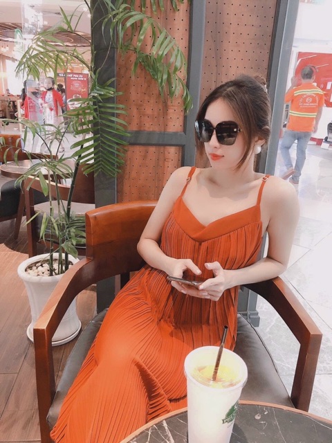 Đầm maxi suông hai dây dáng dài dập ly voan dễ thương - hình thật + video