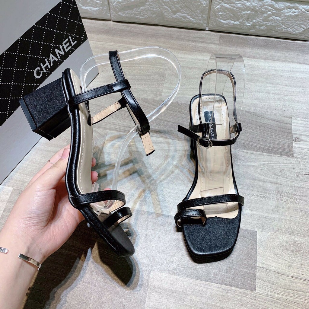Dép sandanl nữ quai trơn kiểu xỏ ngón cao 7cm hàng đẹp