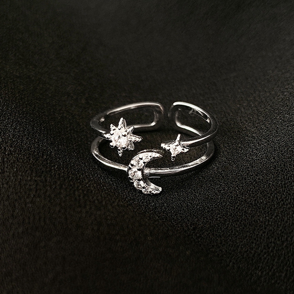 Nhẫn Hở Hình Mặt Trăng + Ngôi Sao Thời Trang