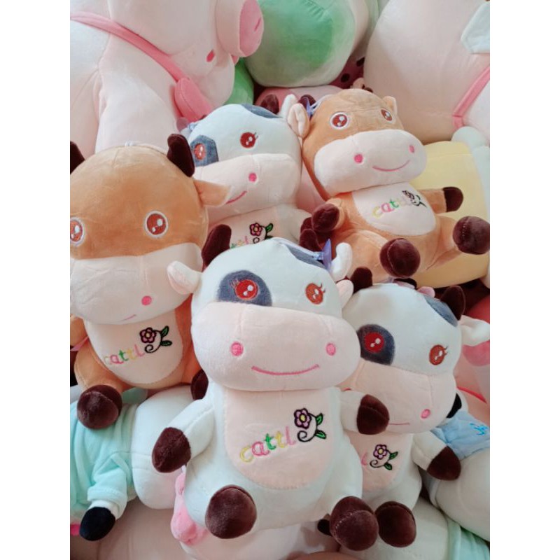 [Giảm 45%] 💥Gấu bông bò sữa vải nhung mịn cute 2 màu trắng nâu 25cm - Cony