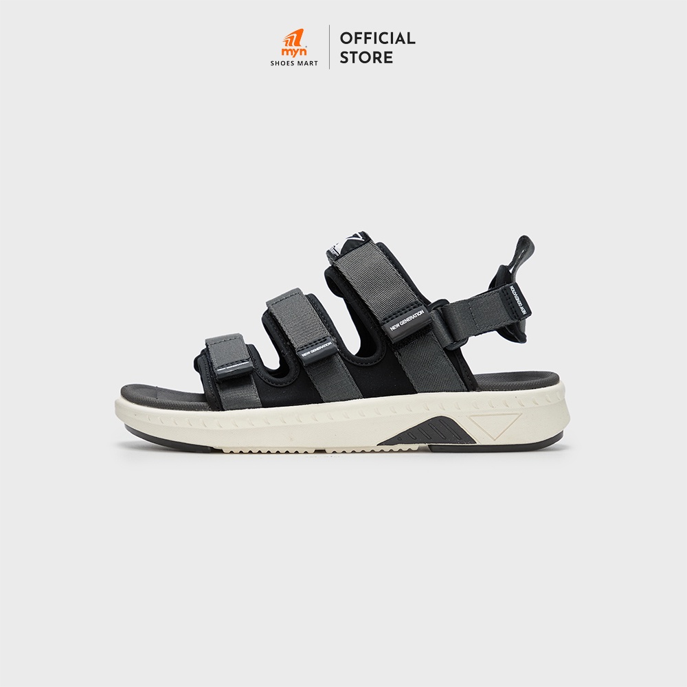 Giày Sandal Unisex ZX 3719 DARK GREY 3 quai ngang EVA công nghệ cao quai sau tháo rời làm dép, không có khóa