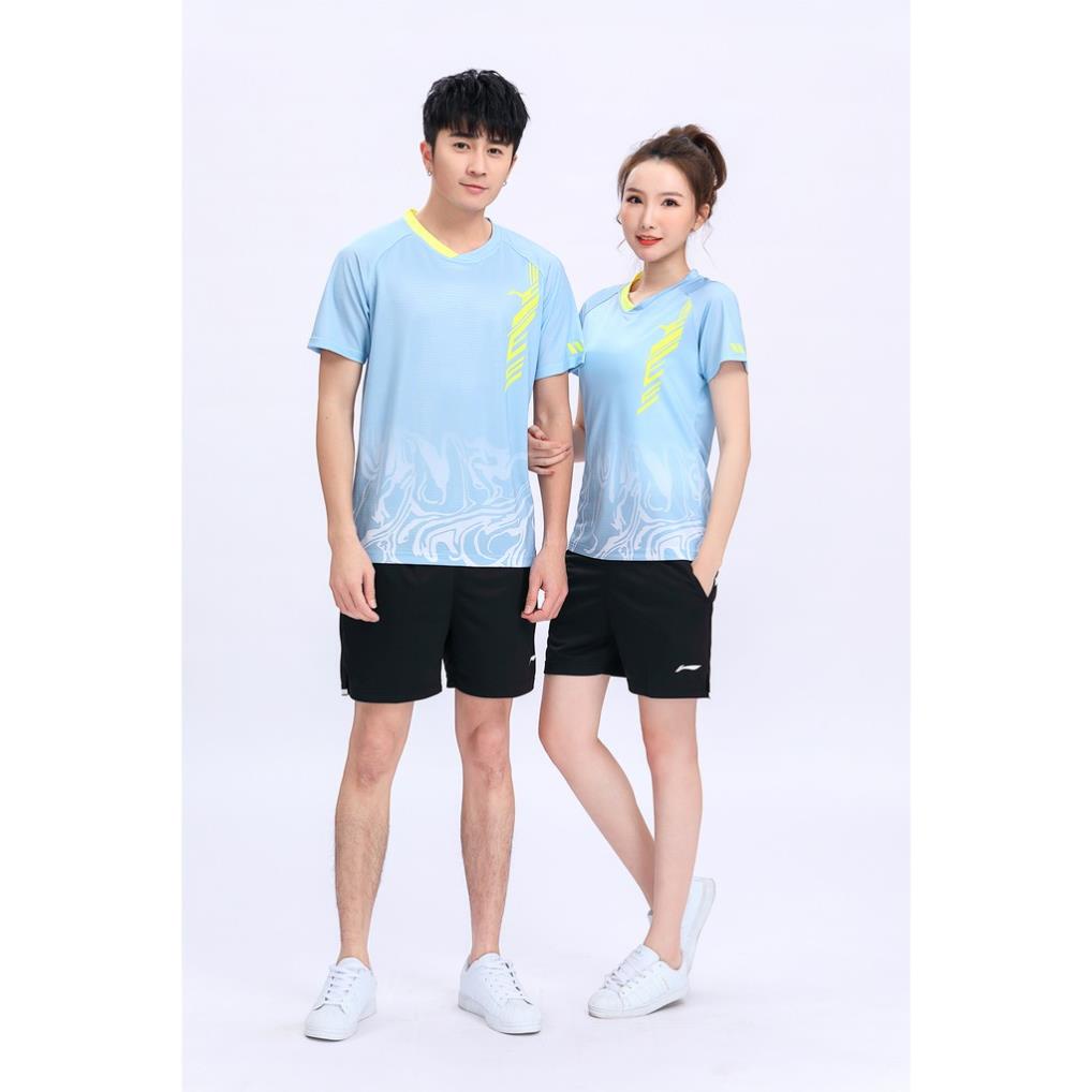 Bộ quần áo thể thao chơi cầu lông LINING ngắn tay thời trang năng động 2021 2021 🥇