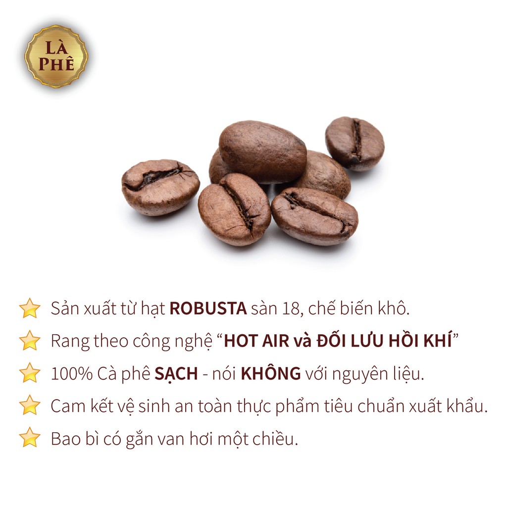 Cà phê hạt Là Phê Robusta dòng dark roast túi 340 gram - UP and WIN