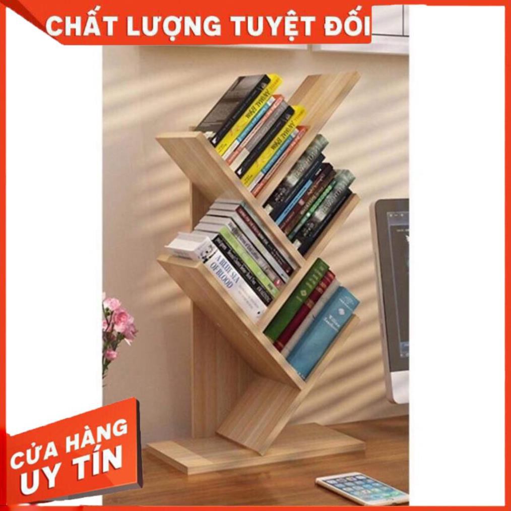 Kệ sách gỗ hình xương cá gỗ MDF cao cấp( tặng kèm tua vit)