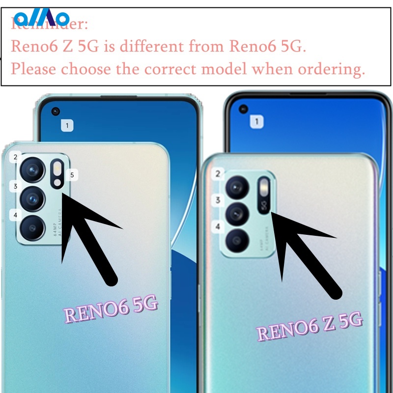 Ốp điện thoại hình máy ảnh ánh sáng xanh lam thời trang có dây đeo dành cho Oppo Reno6 Reno6 Z 5g