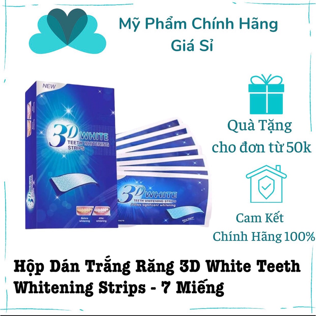 Hộp Dán Trắng Răng 3D White Teeth Whitening Strips - 7 Miếng