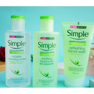 COMBO LÀM SẠCH SIMPLE TẨY TRANG + SỮA RỬA MẶT + NƯỚC HOA HỒNG (queen)