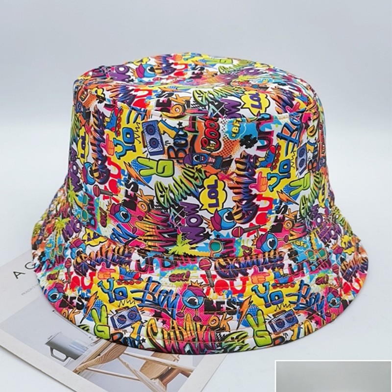 Nón Bucket Bandana Grafity Loang Màu - Mũ Bucket Họa Tiết Đầu Lâu