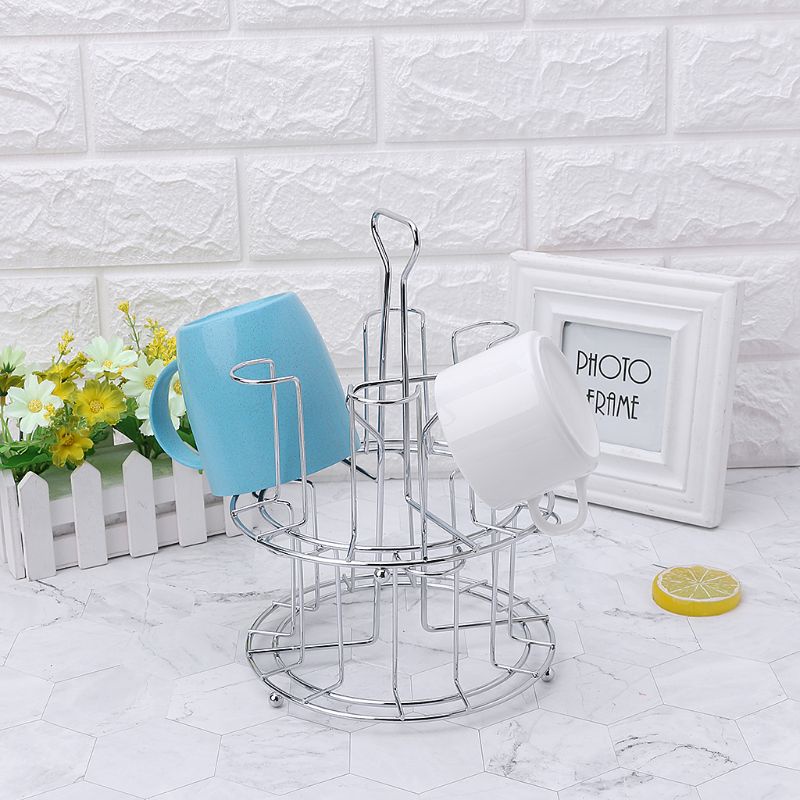 Giá Đỡ Cốc Cà Phê 6 Ngăn Bằng Sắt Tiện Dụng