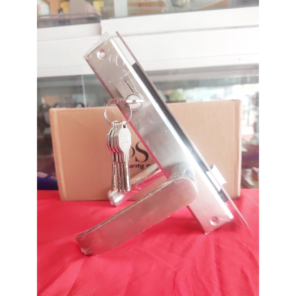 KHOÁ TAY GẠT BOSCA INOX 304 DÙNG CHO CỬA SẮT ĐỐ 3X6, sắt đố 4x4; NHÔM HỆ 700