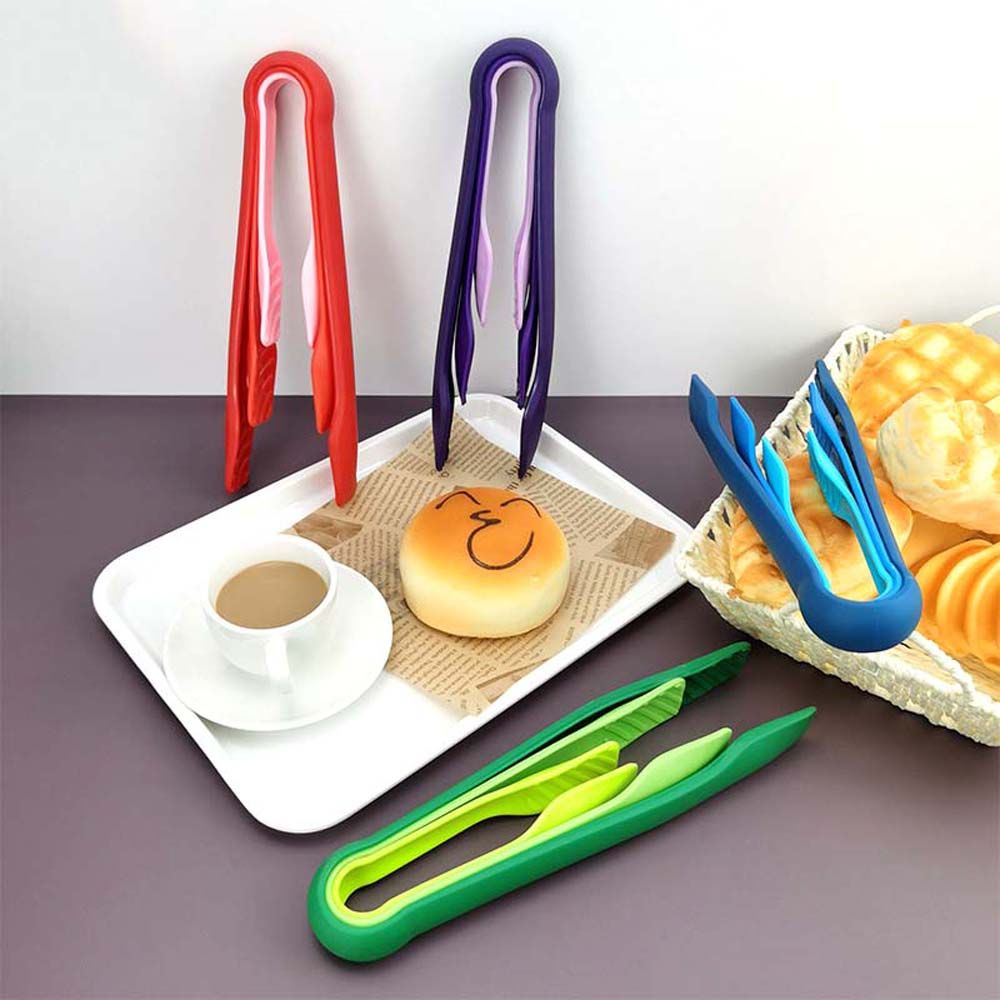 Set 3 Kẹp Gắp Thức Ăn Bằng Nhựa Chịu Nhiệt Nhiều Màu Tiện Dụng Cho Nhà Bếp