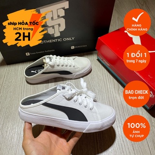 [HÀNG XẢ KHO CHÍNH HÃNG] Giày thể thao nữ P.u.M-a trắng MULE Full Box Tag Chính Hãng