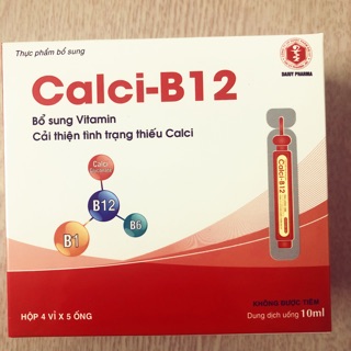 Calci B12 hộp 20 ống 10ml – Bổ sung vitamin – Cải thiện tình trạng thiếu calci