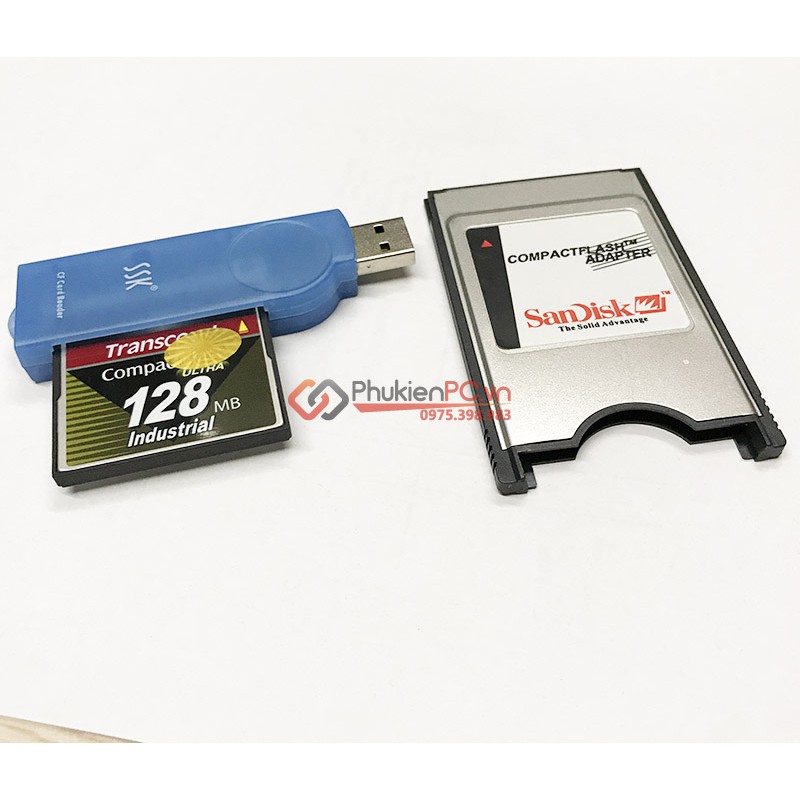 Thẻ nhớ CF Compact Flash Card Transcend chuẩn công nghiệp industrial 128MB chuyên dùng cho máy CNC