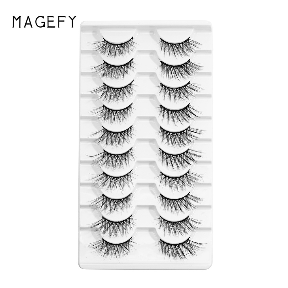 Set 10 Cặp Lông Mi Giả Mềm Mại Và Dài Tự Nhiên MAGEFY