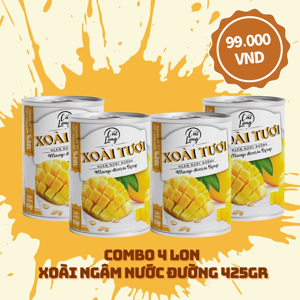 Combo 4 lon xoài Asia Home Cát Long