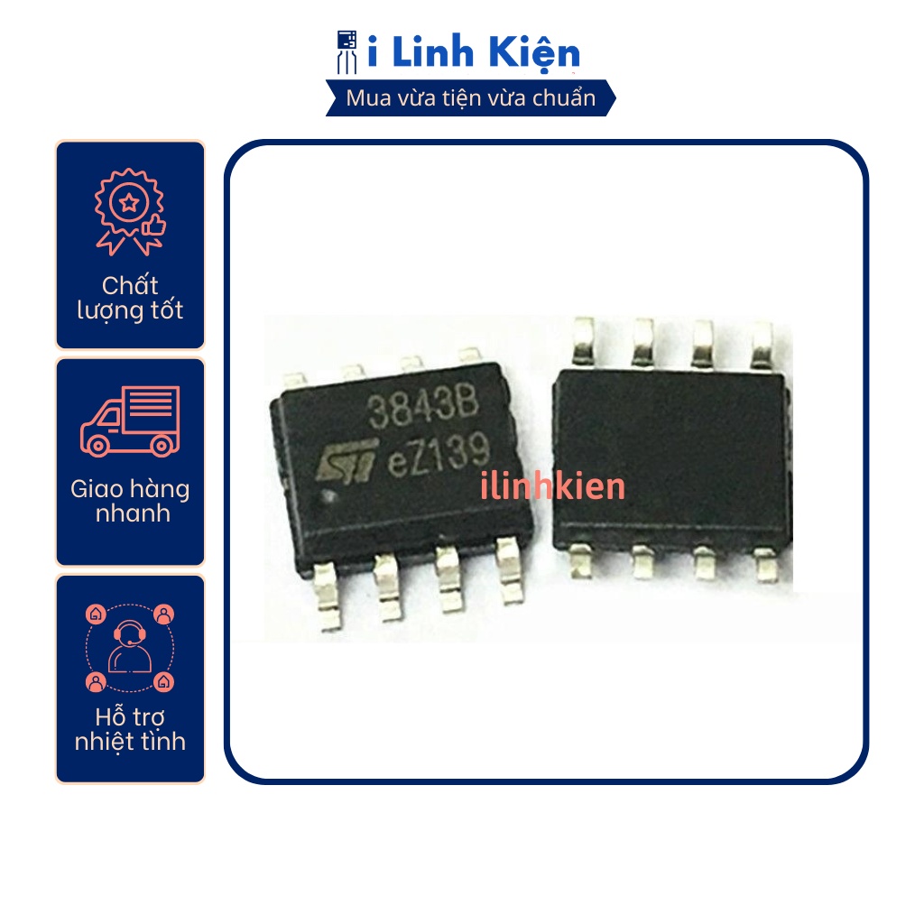 UC3843 UC3843B DIP-8 chính hãng ST