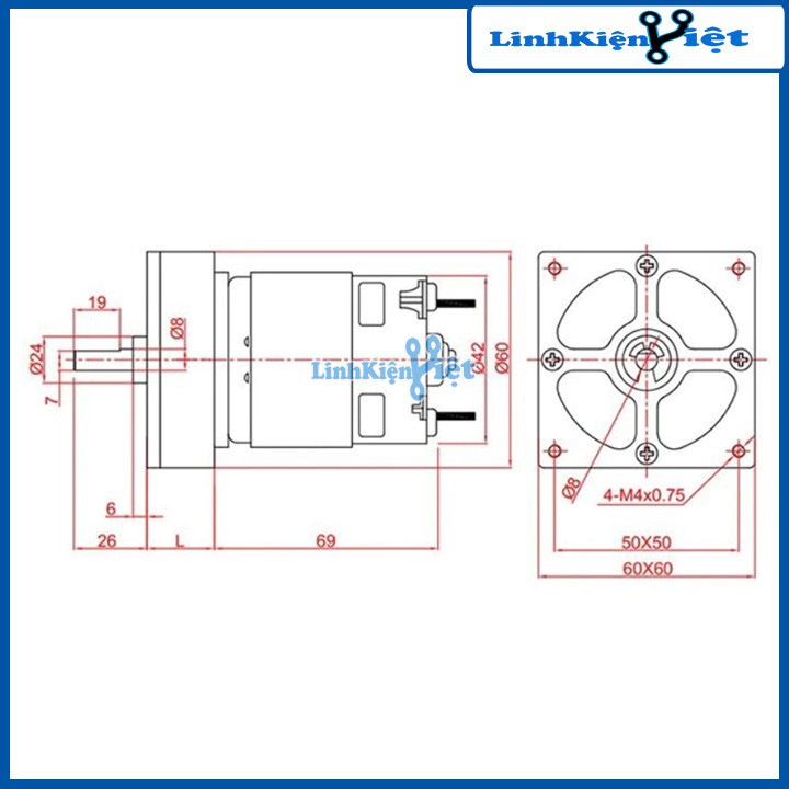 Động Cơ Giảm Tốc Planet RS775 12VDC 35W ( BH : 1 tháng )