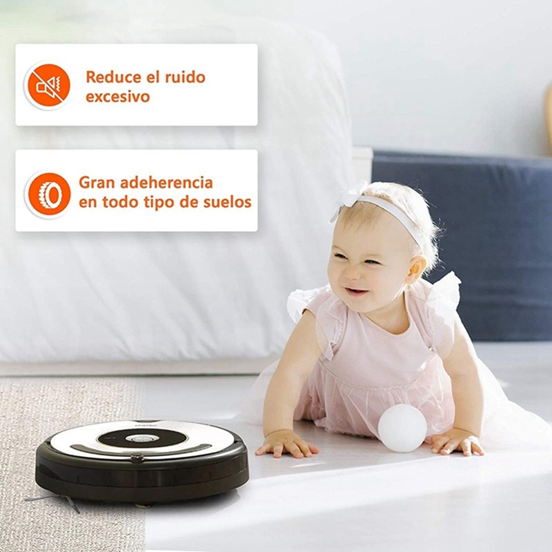 Bộ 2 lốp xe thay thế chống trượt độ dính tuyệt vời dễ tháo lắp cho bánh xe IRobot Roomba 500 600 700 800 900