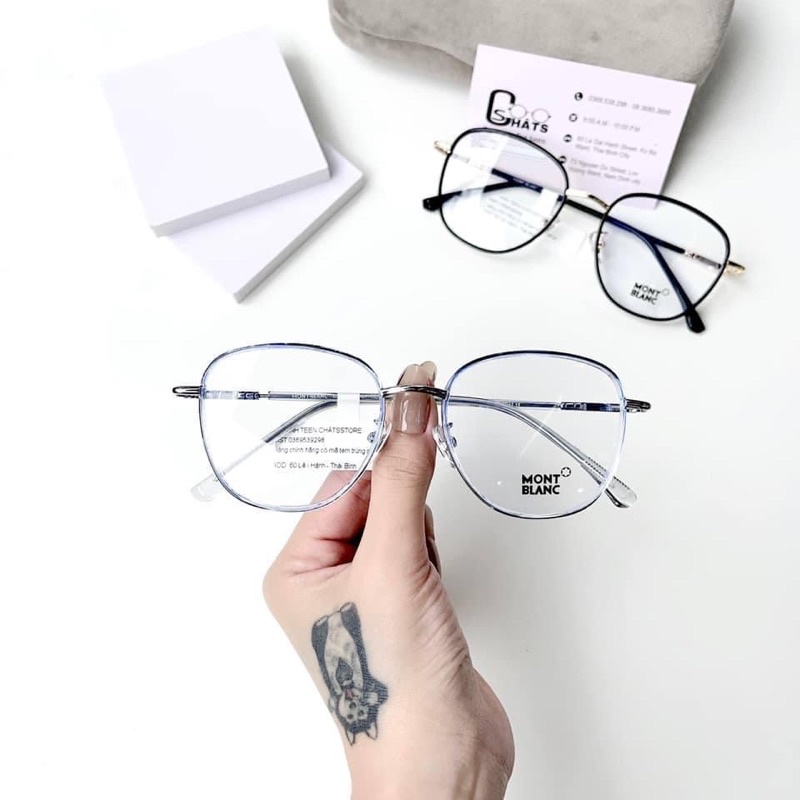 Gọng kính cận fom to 2 lớp dáng vuông bo cạnh phù hợp với hầu hết mặt to(monbla)