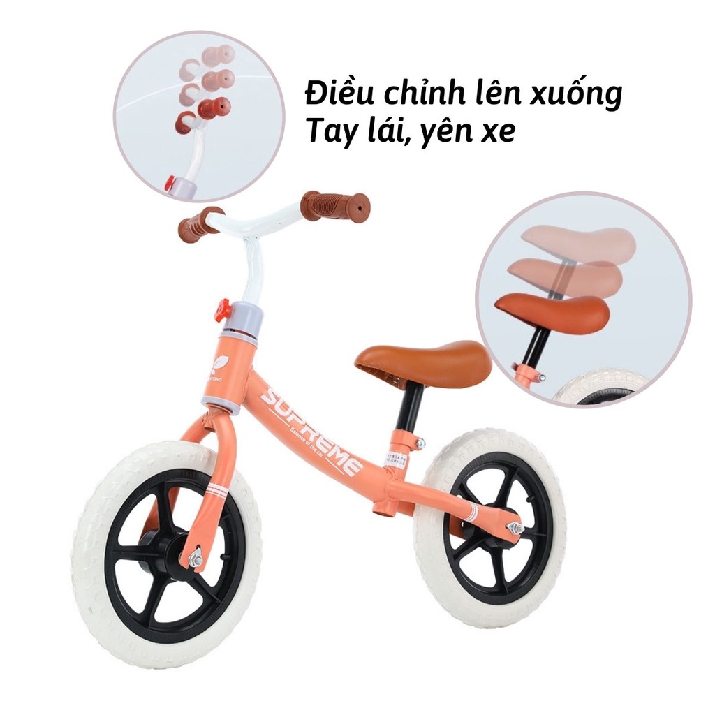Xe chòi chân thăng bằng cho bé 2 - 6 tuổi, khung thép chắc chắn, có thể điều chỉnh chiều cao yên xe và tay lái - HobI