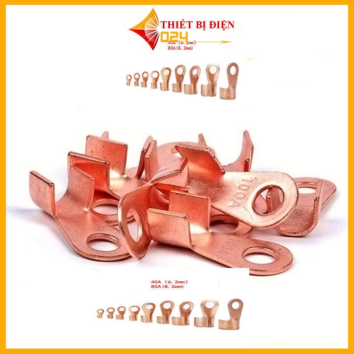 Đầu cos dây điện đồng đỏ OT-10A, đầu cốt bấm dây điện, cosse nối bình acquy xe đạp, xe máy, loa âm thanh