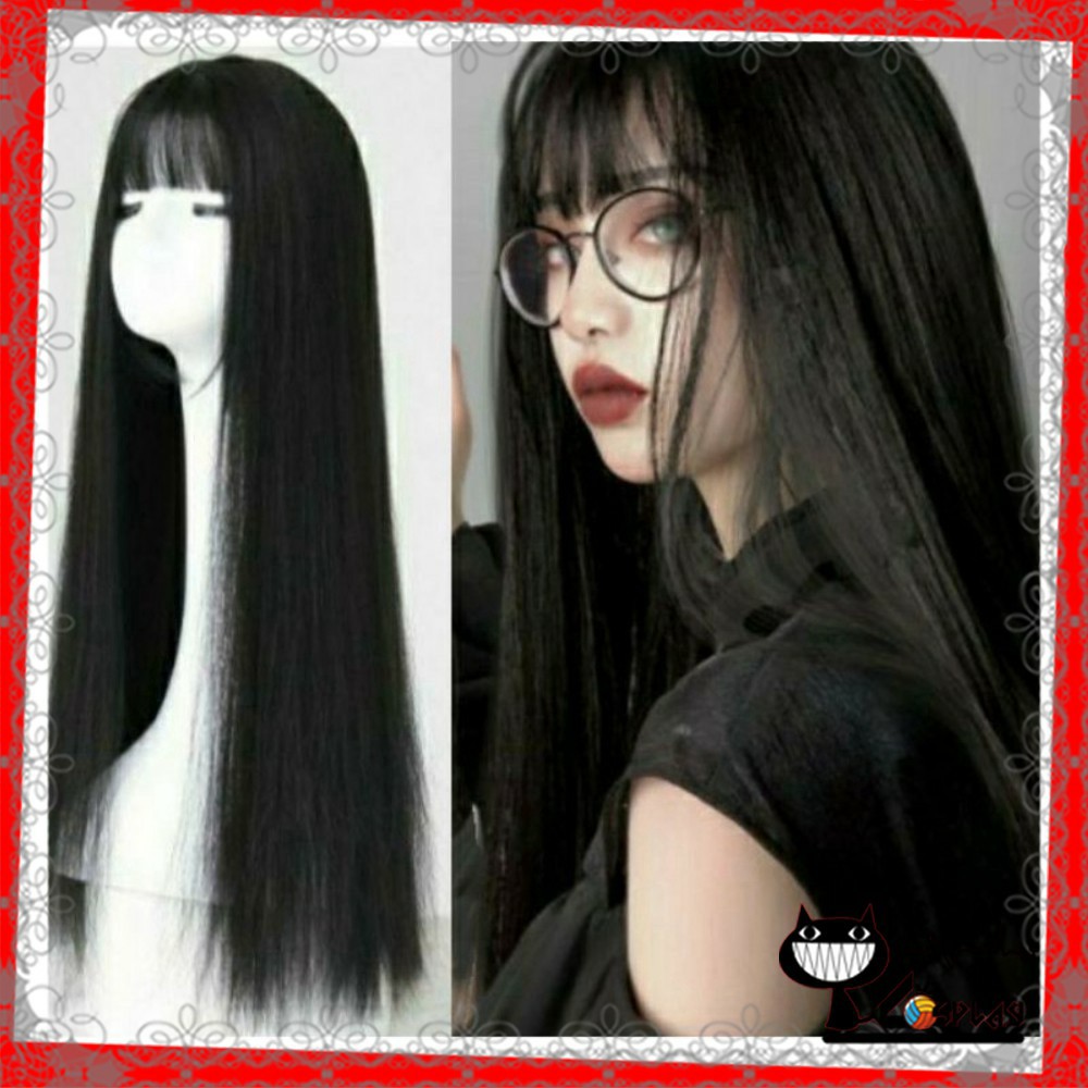 [Sẵn] Wig/Tóc giả nguyên đầu teen/lolita/cosplay đen dài thẳng siêu hot Z7007 màu đen [Miu Cosplay]