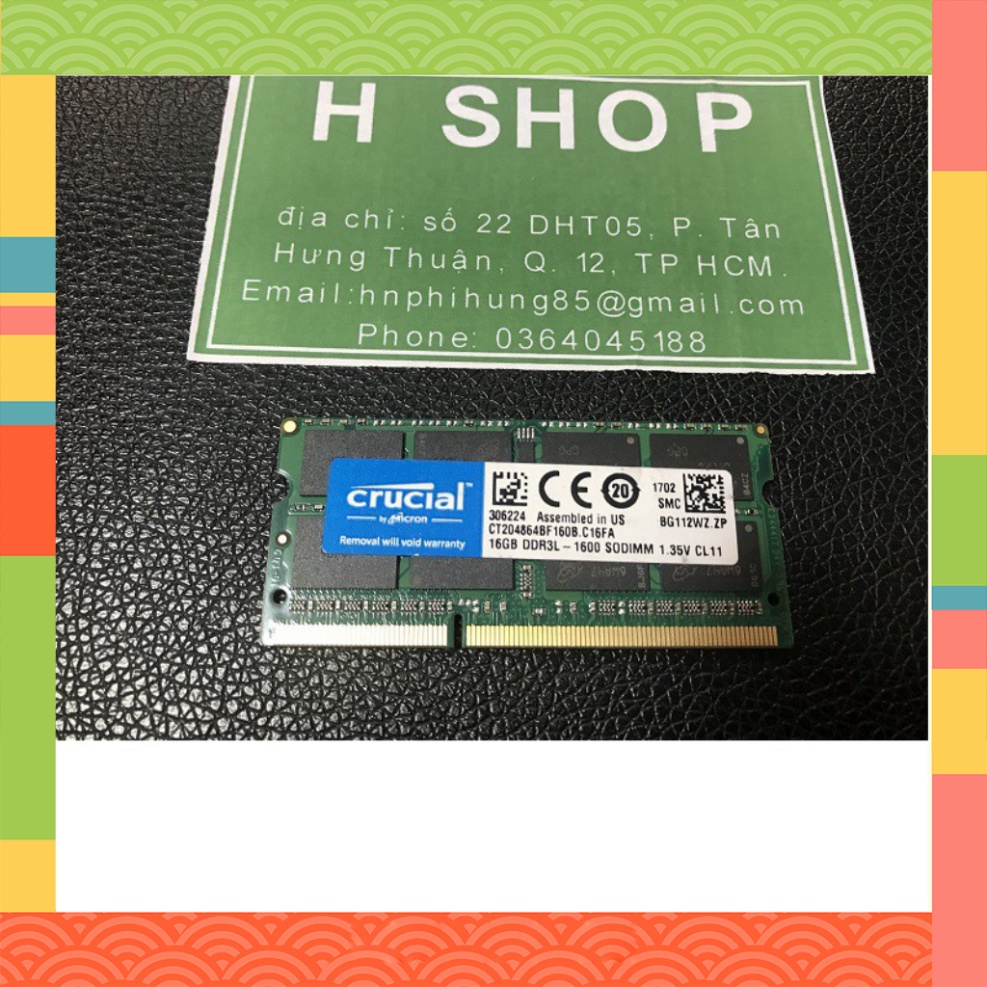 GIÁ SIÊU HỜI Ram Laptop 16Gb DDR3L (PC3L) bus 1600 tháo máy chính hãng, bảo hành 3 năm GIÁ SIÊU HỜI