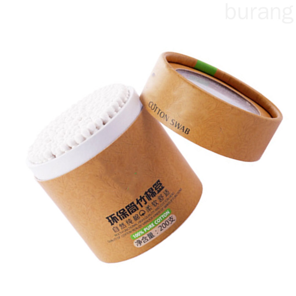 [Hàng mới về] Hộp 200 tăm bông cotton hai đầu thân gỗ tre tiện lợi