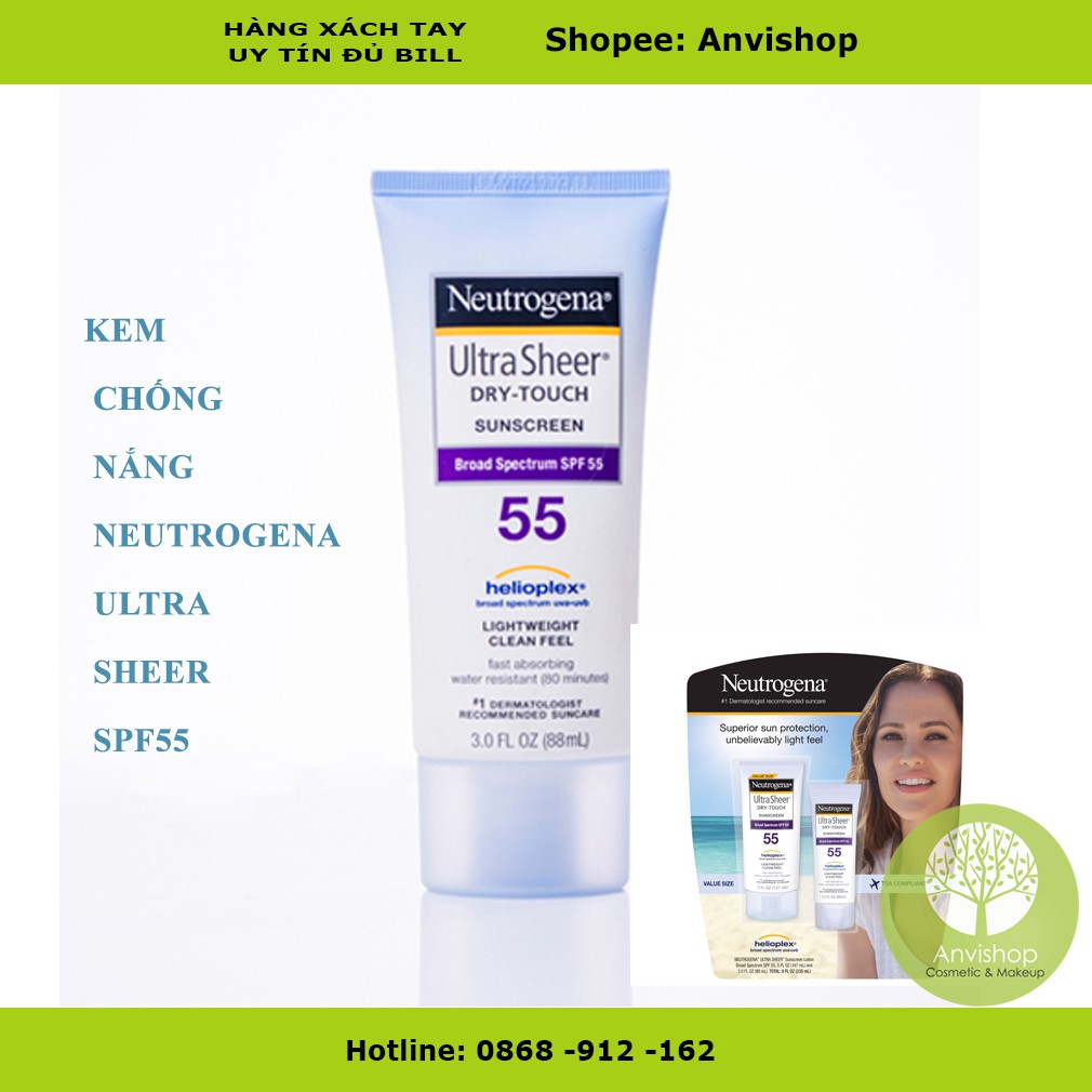 Kem chống nắng Neutrogena Ultra Sheer Dry Touch Suncreen Spf 55