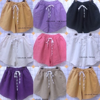 Combo 5 quần short vải đũi thời trang