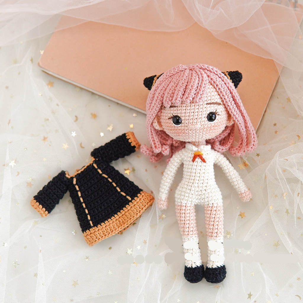 Búp bê Anya bằng len móc handmade cho bé, Búp bê bằng len móc, 100% sợi cotton - Ami House