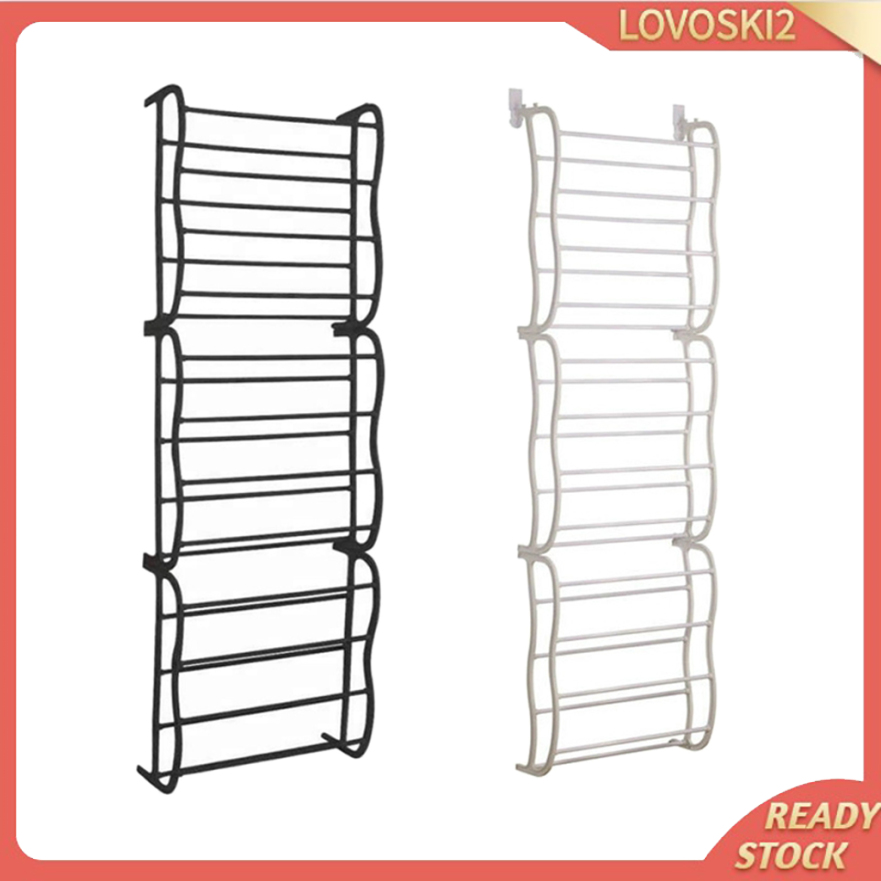 [LOVOSKI2]12 Tier Shoe Organizer Shelf Hook Over Door Shoe Rack 36 Pairs