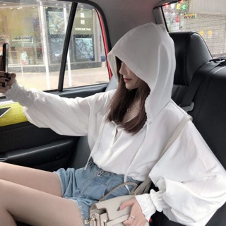 Áo kiểu có nón bo eo tay phồng Ulzzang độc đáo