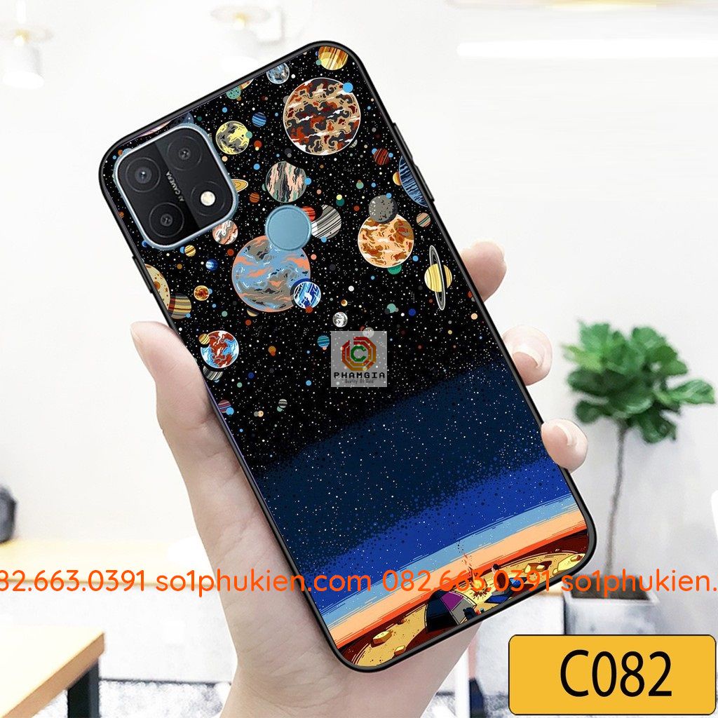 Ốp lưng tráng gương 3D Oppo A15 hình vũ trụ siêu dễ thương