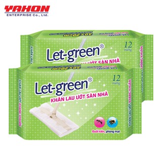 COMBO 2 BAO KHĂN LAU ƯỚT SÀN NHÀ DÙNG MỘT LẦN  ĐUỔI KIẾN PHÒNG MẠT KHÁNG KHUẨN LET-GREEN 12 MIẾNG