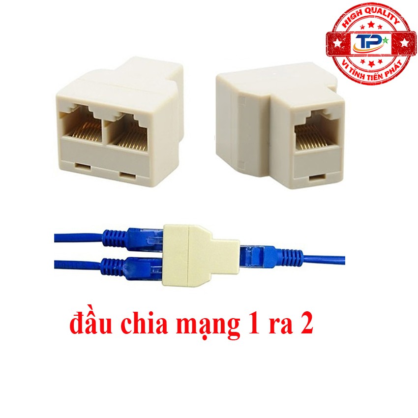SIEU KHUYẾN MẠI Đầu chia dây cáp mạng Internet / LAN 1 ra 2 chuẩn RJ45