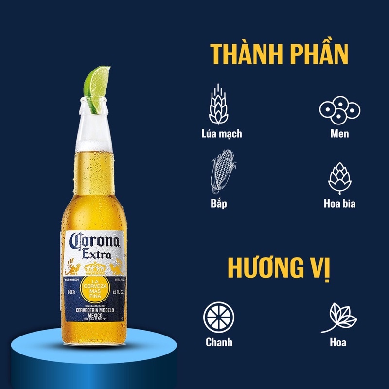 Bia Corona Extra - lốc 6 chai 355ml